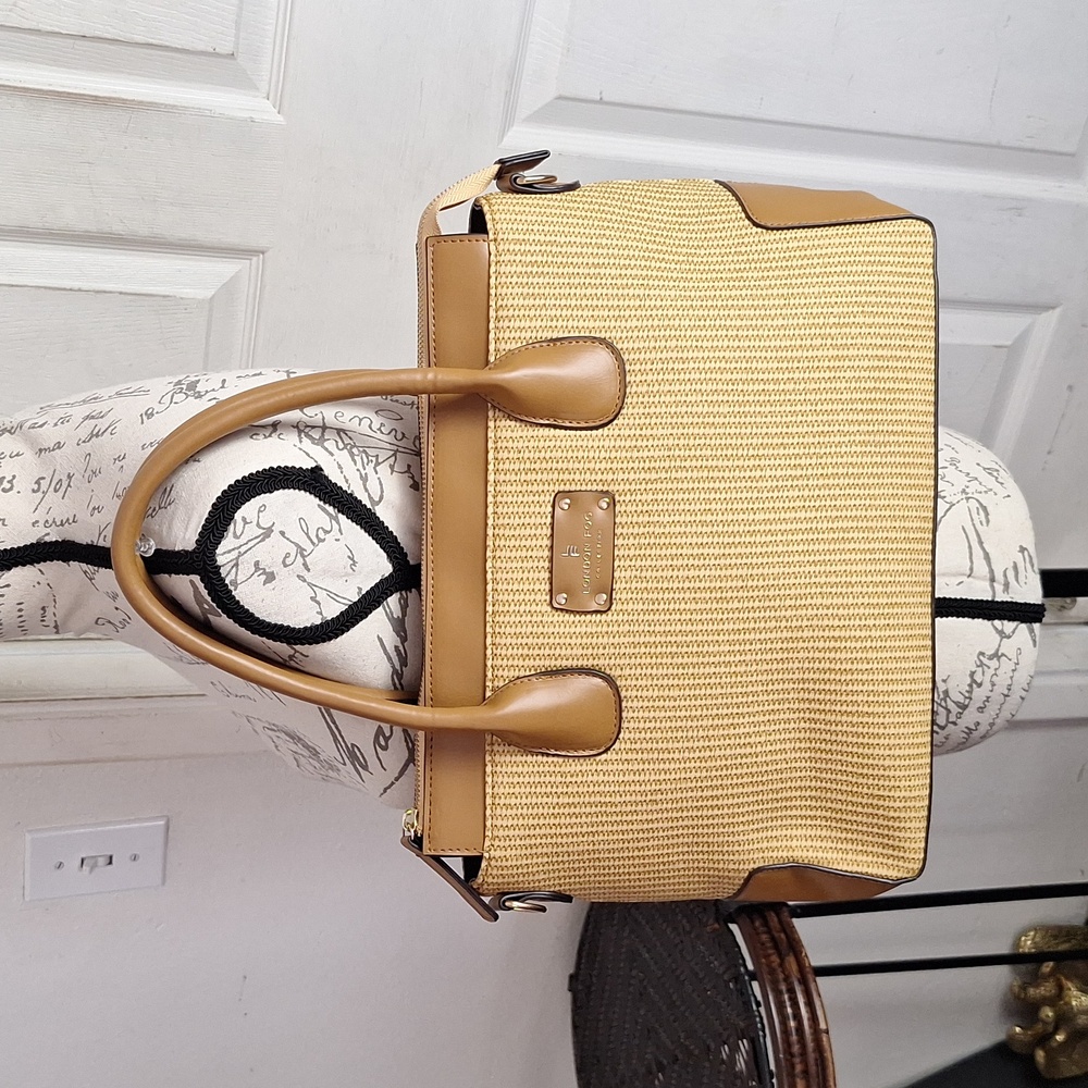 London Fog Straw Shoulder Bag Satchel